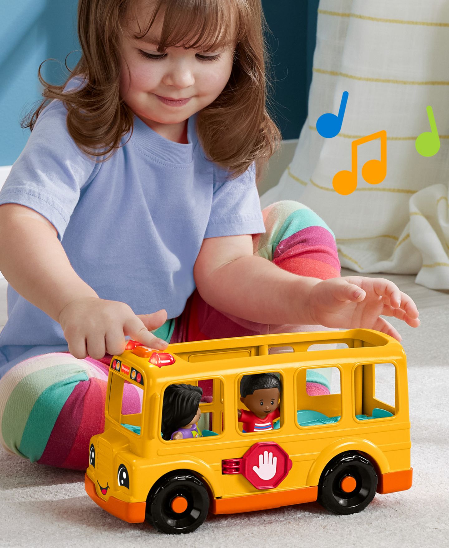 Детские игрушки Little People School Bus Musical Toddler Toy Vehicle with 2 Figures, 2-Piece Set — фото 6