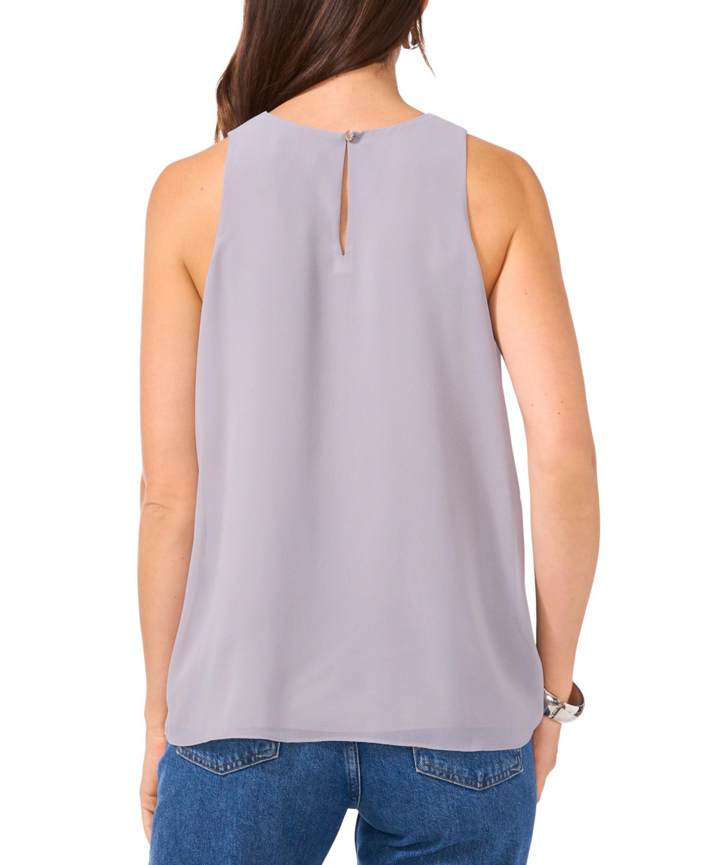 Женский топ Vince Camuto Crewneck Sleeveless Embellished, цвет: Серый — фото 2