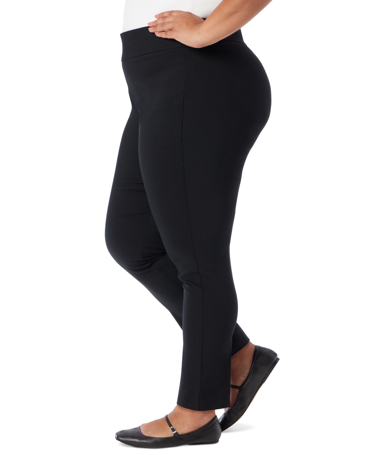 Gloria Vanderbilt Plus Solid Pull-On Trousers