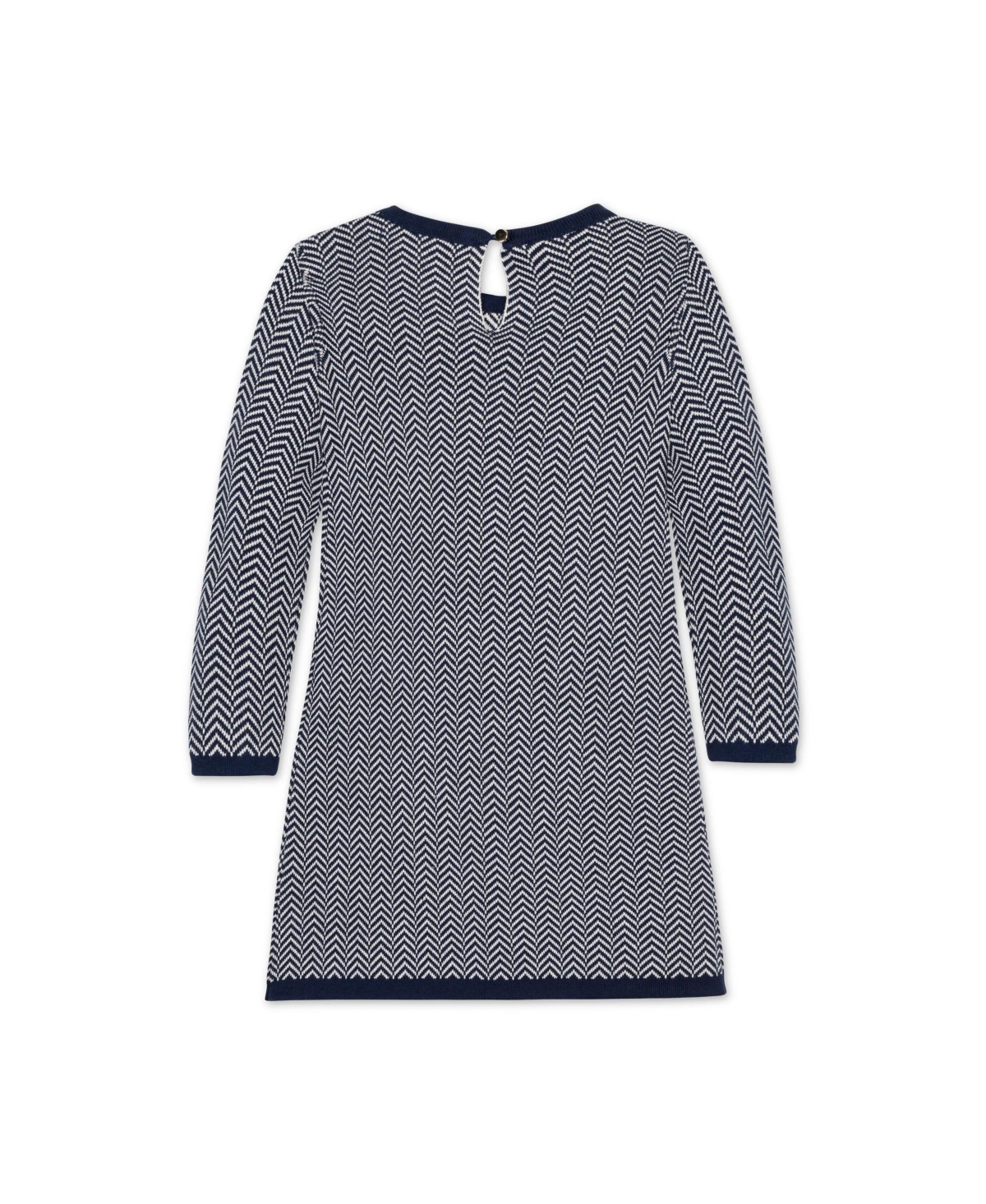 Hope & Henry Baby Girls Organic Long Sleeve Bow Detail Intarsia Sweater Dress