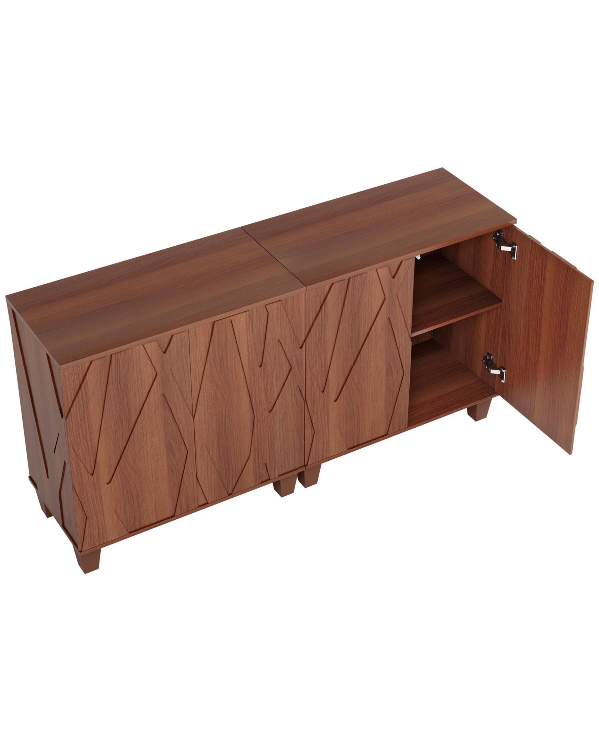 Tribesigns Sideboard Buffet Storage Cabinet Set of 2, Retro Kitchen Sideboard Cabinet with Adjustable Shelves Accent Cabinet with Doors for Living