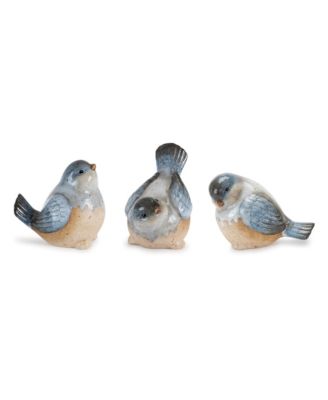 Set of 3 Decorative Bird Figurines Elegant Home Decor Accents