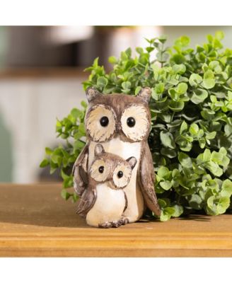 Owl with Baby Figurine Charming Family Home Decor Accent (Set of 4)