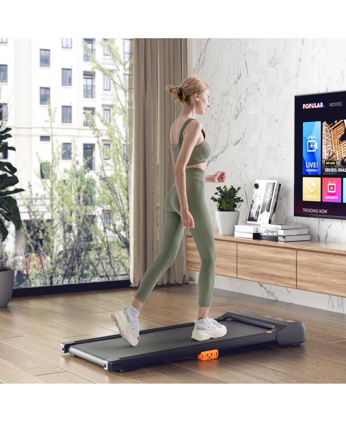 Vebreda Under Desk Walking Pad Treadmill for Home/Office with Watch-Like Remote Control