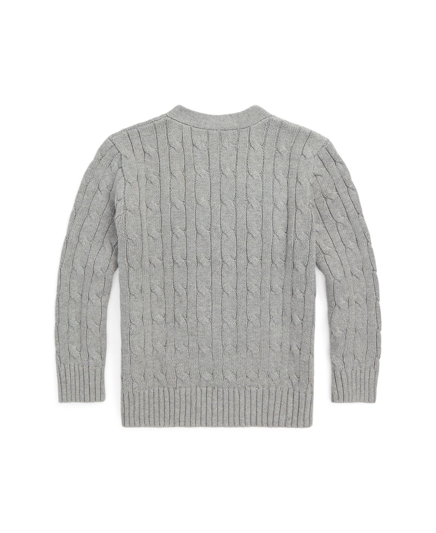 Кардиган Polo Ralph Lauren Cable-Knit Cotton V-Neck Cardigan Sweater для мальчиков, цвет: Меланжевый — фото 6