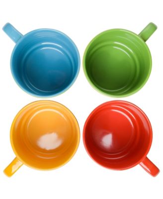 4 Pack 15 OZ Stackable Mugs with a Rack