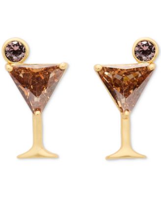 kate spade new york - Gold-Tone Color Cubic Zirconia Martini Stud Earrings