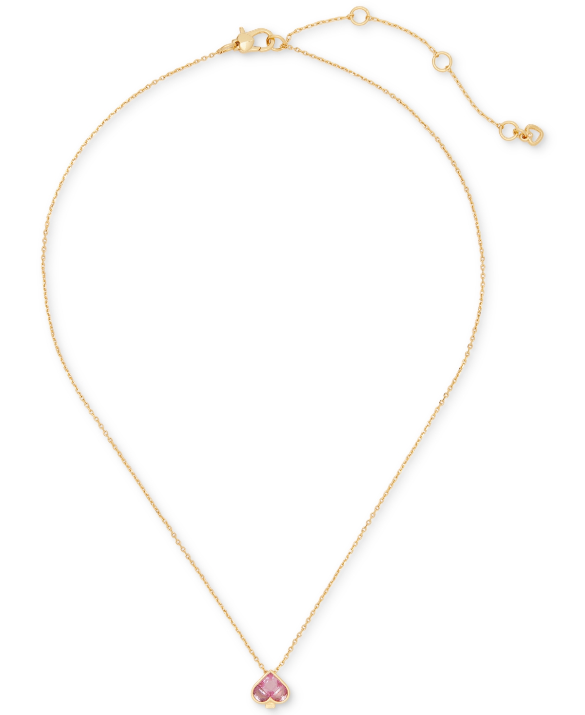 Kate Spade New York Gold-Tone Cubic Zirconia Spade Mini Pendant Necklace, 16