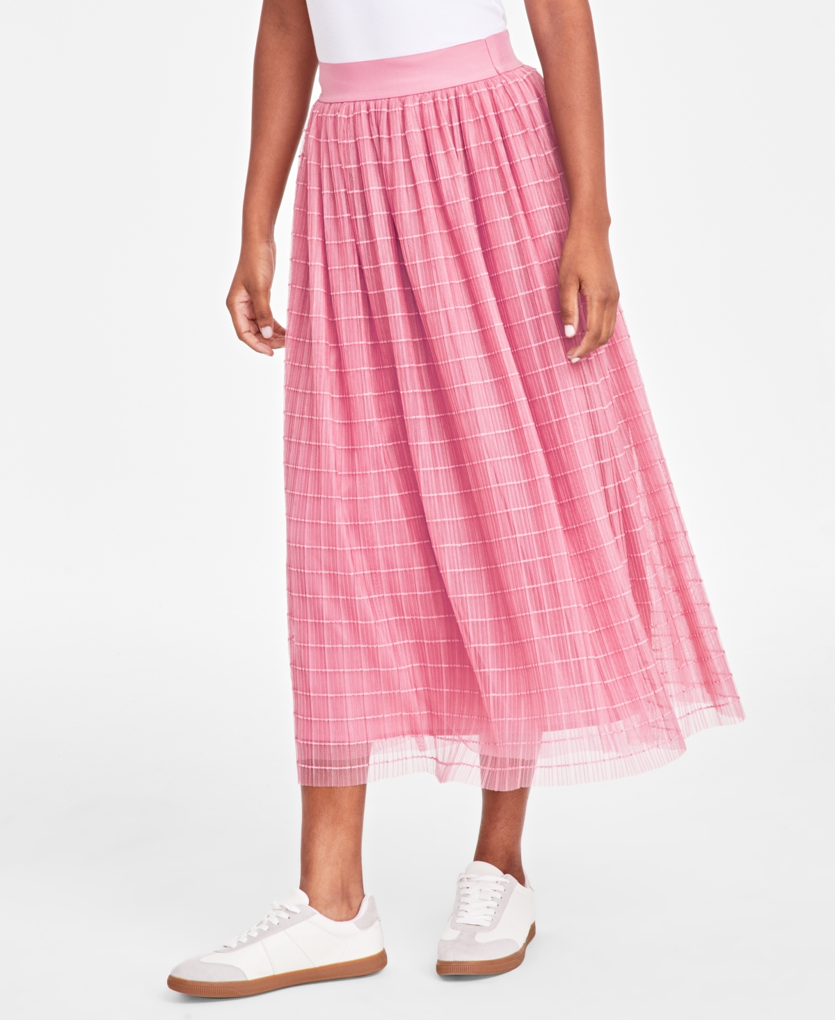 On 34th Women s Pull On A Line Tulle Midi Skirt Created for Macy s Deep Black Smart Closet