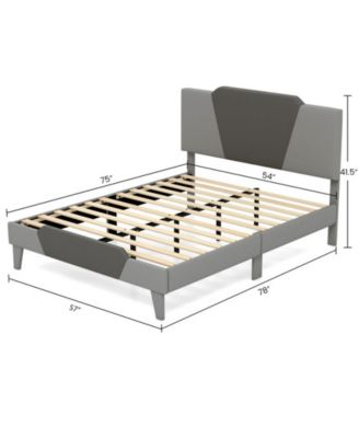 Full Velvet Upholstered Bed Frame with High Headboard