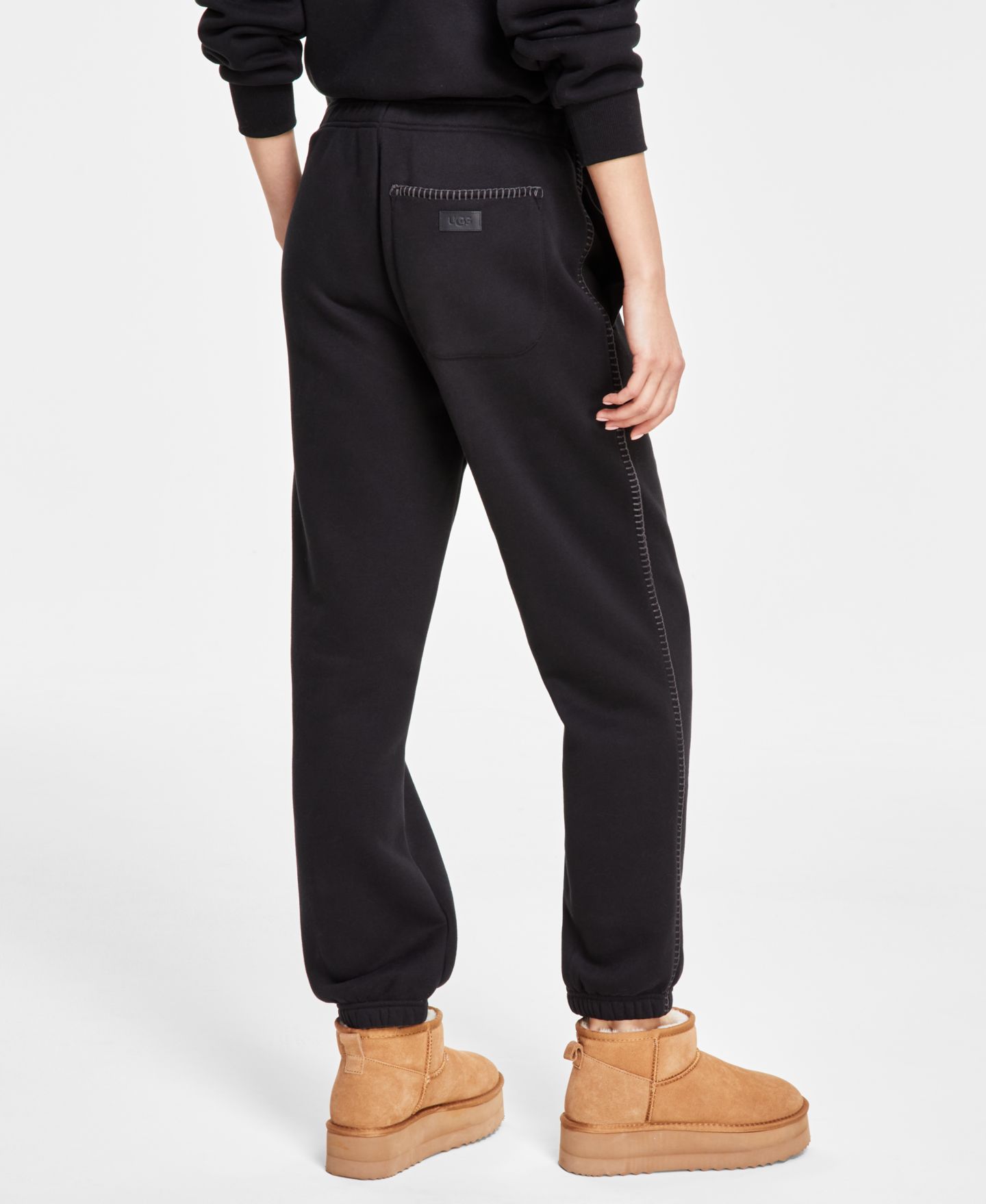 Женские брюки UGG® Classic Fleece Sweatpants, цвет: Чёрный — фото 2