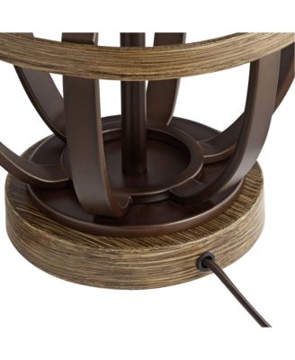 Louanne Industrial Table Lamp 29" Tall Oil Rubbed Bronze Metal Burlap Linen Drum Shade for BBedroom Living Room Bedside Nightstand