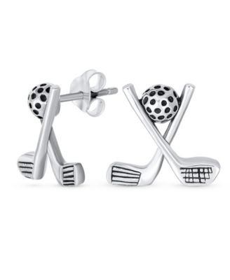 Sporty Sterling Silver Golf Studs Earrings Unique Gift for Golfer Enthusiasts