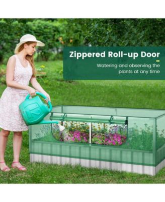 Galvanized Raised Garden Bed with Greenhouse Cover