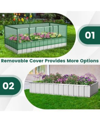 Galvanized Raised Garden Bed with Greenhouse Cover