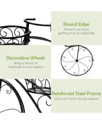 Tricycle Plant Stand Flower Pot Cart Holder in Parisian Style