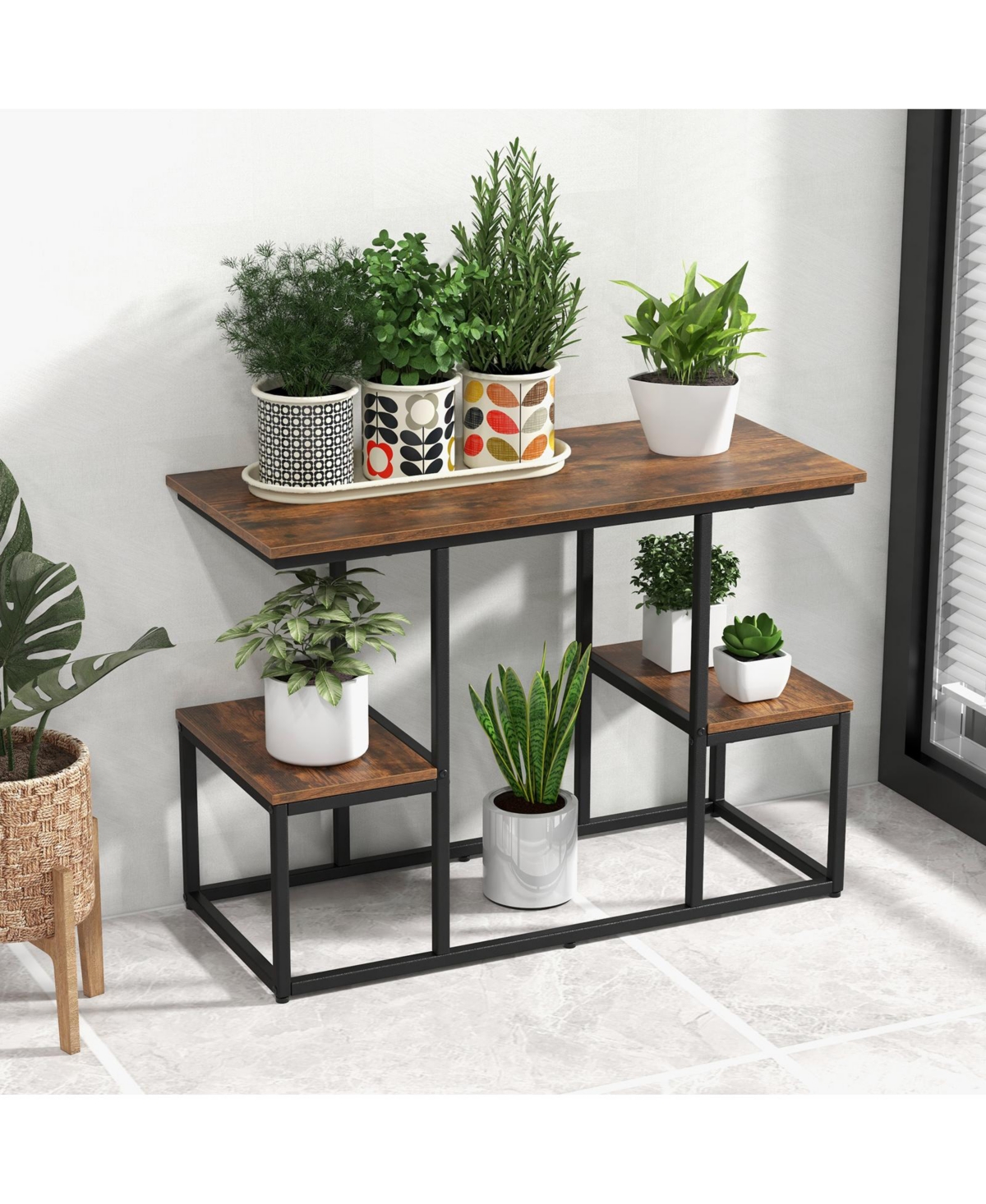 Sugift Rustic Tv Console Table for 50 Inches TVs