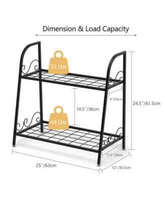 2-tier Patio Metal Plant Stand
