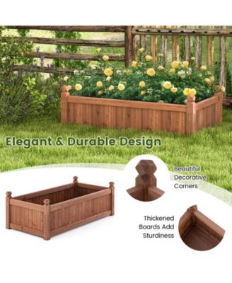 46 x 24 x 16 Inch Rectangular Planter Box with Drainage Holes