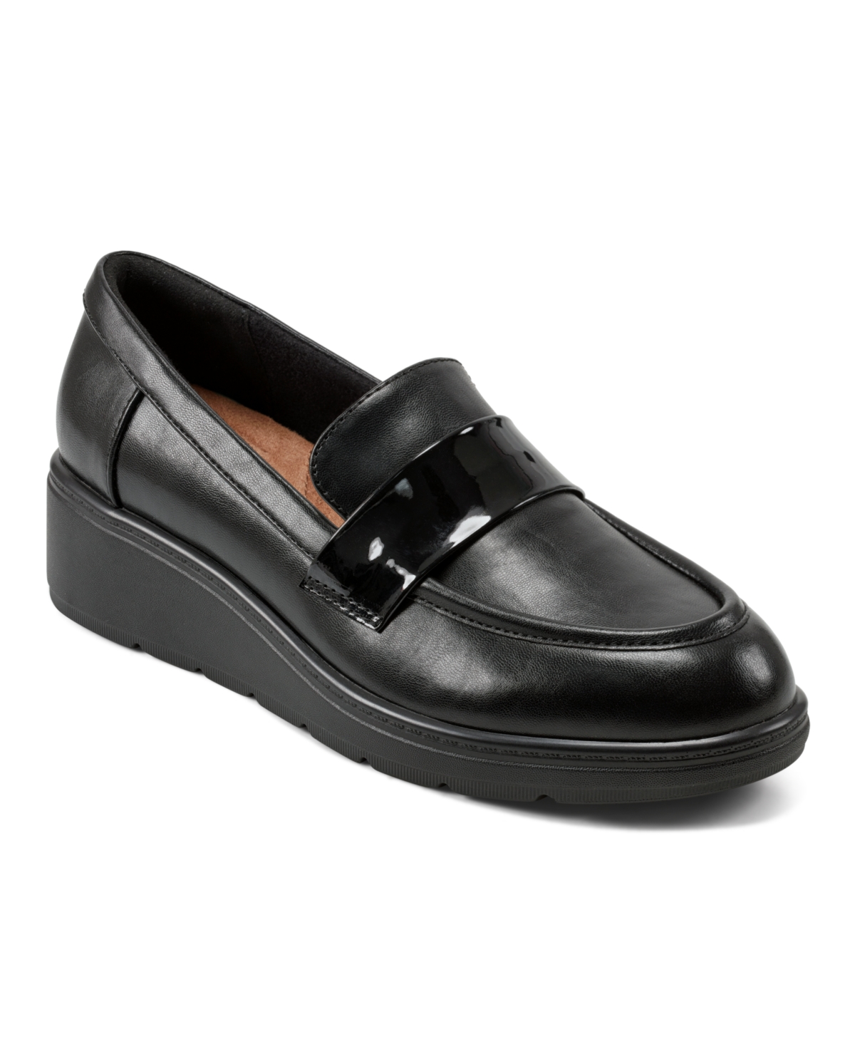 Shop Easy Spirit Women's Tahlia Slip-on Wedge Loafers In Black