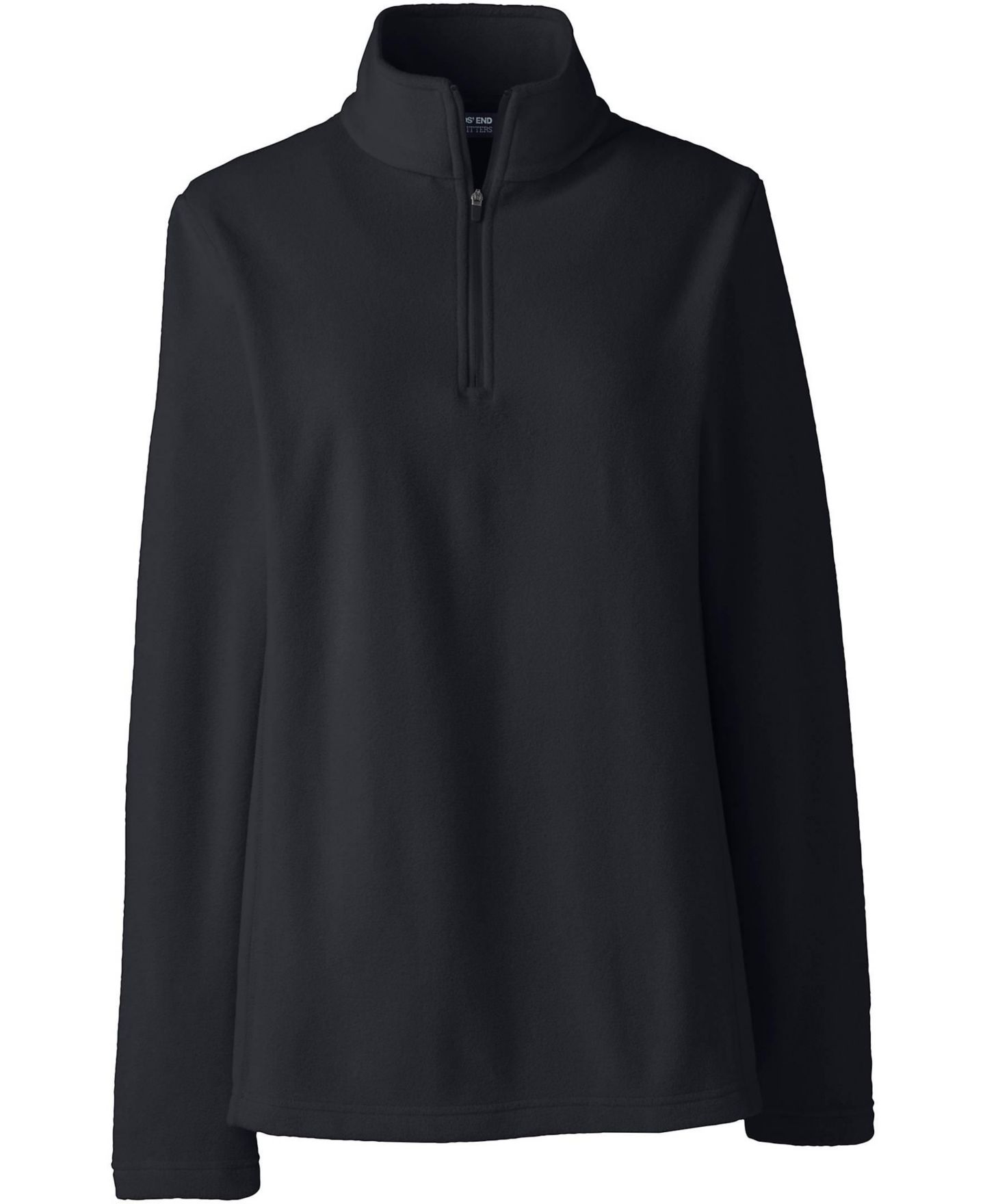 Женский свитер Lands' End Plus Size Thermacheck 100 Fleece Quarter Zip Pullover Top, цвет: Чёрный — фото 2