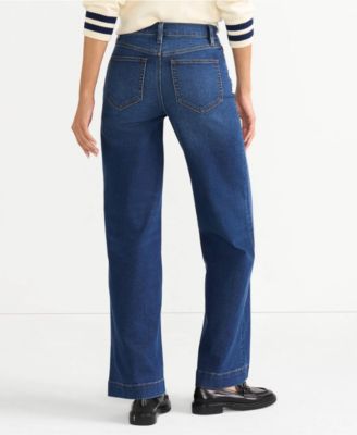 Petite Recover High Rise Wide Leg Blue Jeans