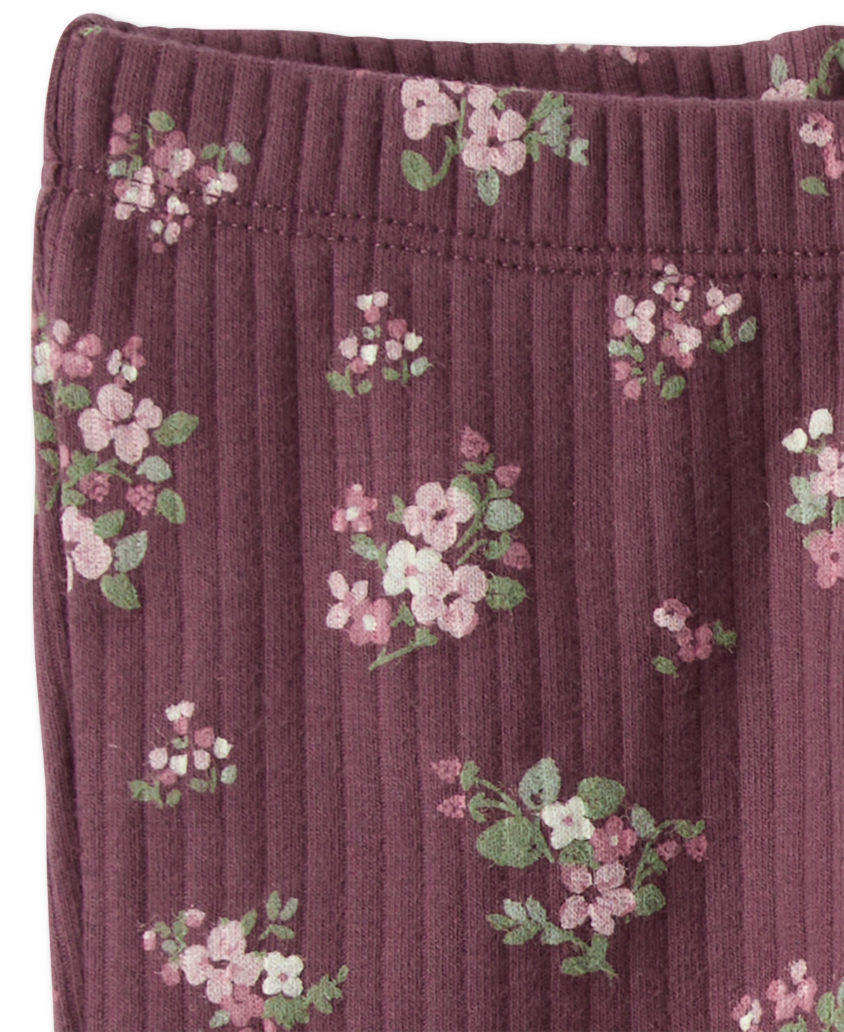 Little Planet by Carter's Baby Girls Floral-Print & Solid Ribbed Leggings, 2 Pack - Perfect Pink