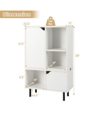 Stackable Bookcase with Adjustable Shelf and Cubes