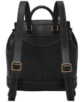 Fossil Everleigh Leather Flap Backpack Bag - Macy's