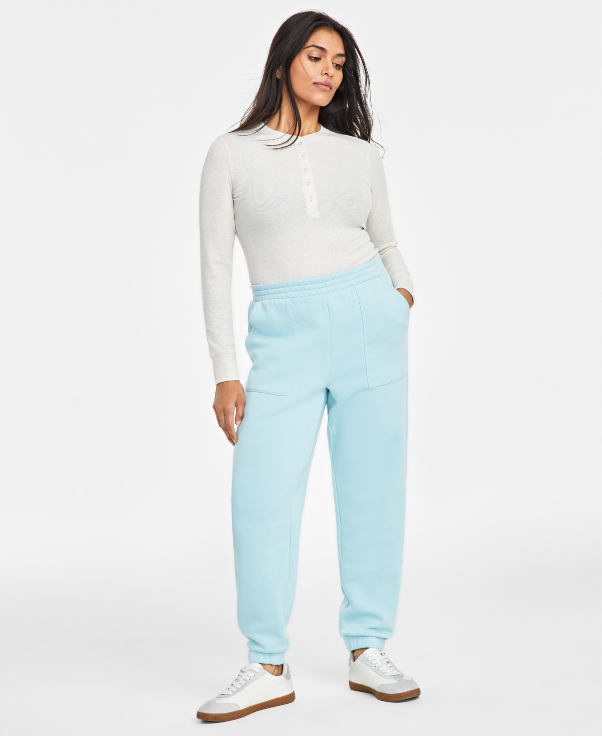 Women's Tapered Fleece Jogger Pants, Created for Macy's - Strawberry Ice