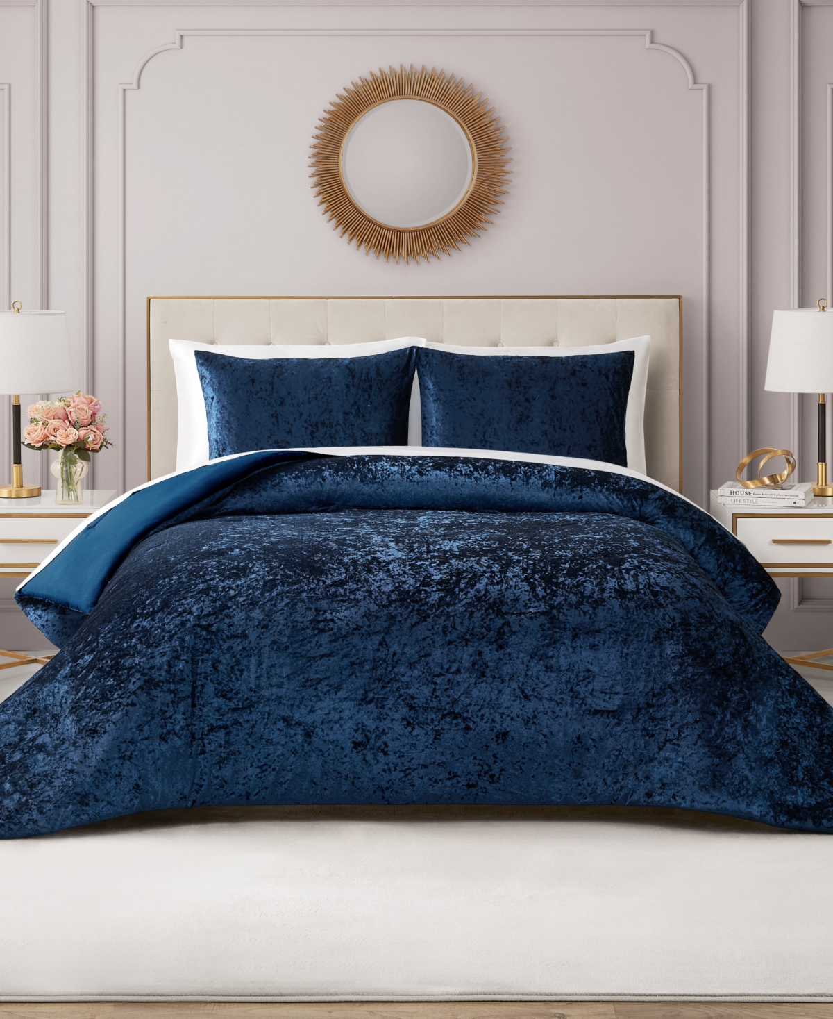 Juicy Couture Crushed Velvet 3-pc. Comforter Set, Full/queen In Black