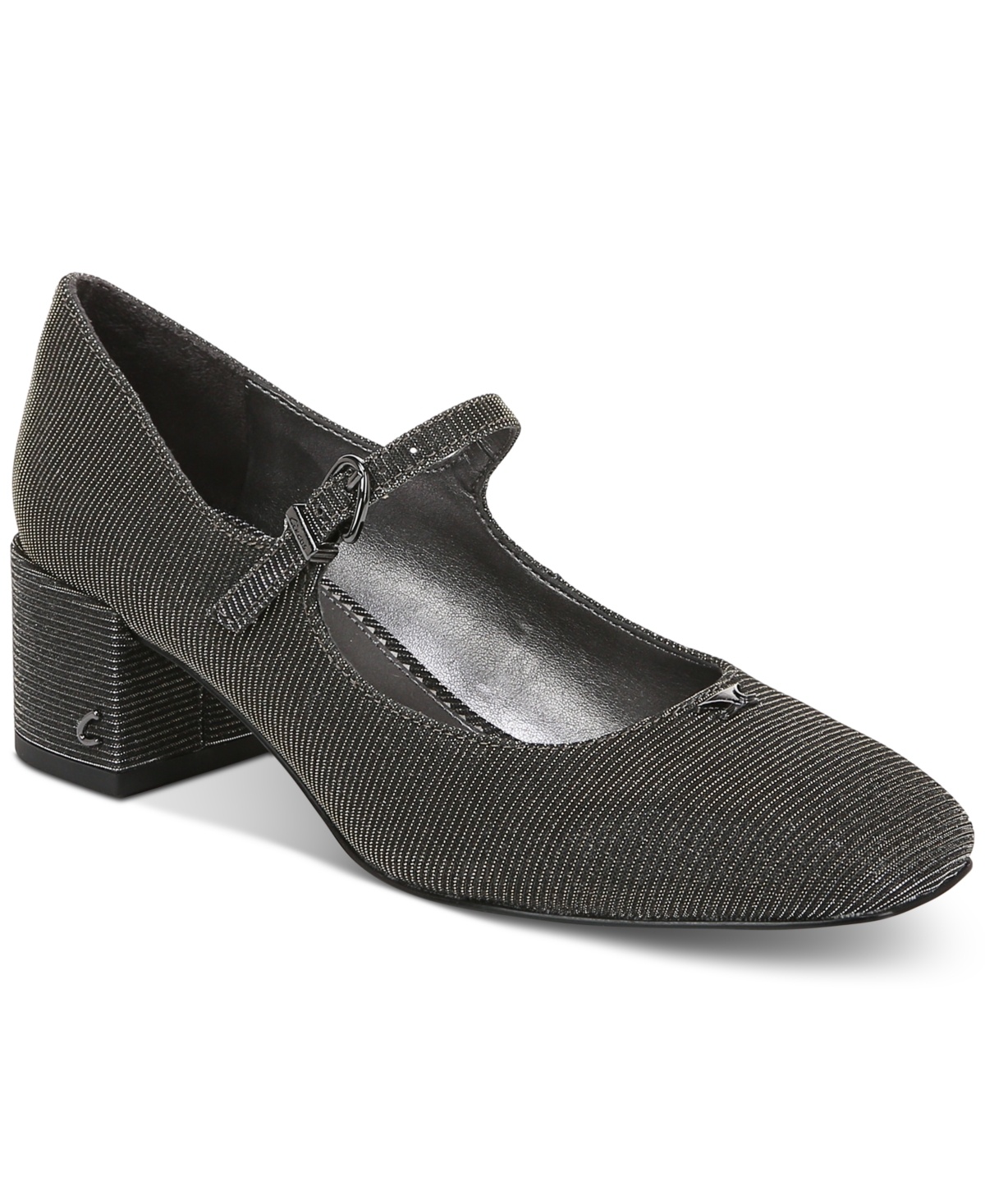 Women's Eloisa Block-Heel Mary Jane Pumps - Metallic Black