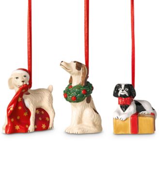 Villeroy & Boch - Nostalgic Christmas Puppy Ornaments, Set of 3