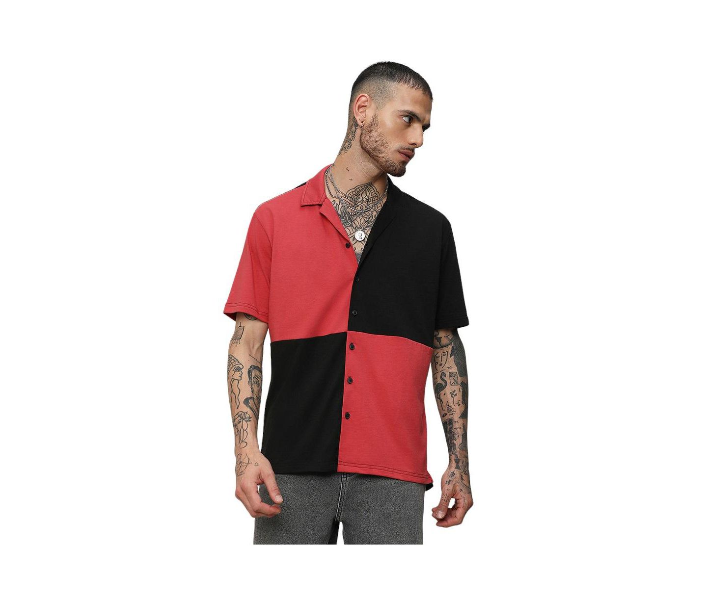 Мужская рубашка Cahoot Campus Sutra Crimson Red & Jet Black Maxi Checkers, цвет: Чёрный — фото 1