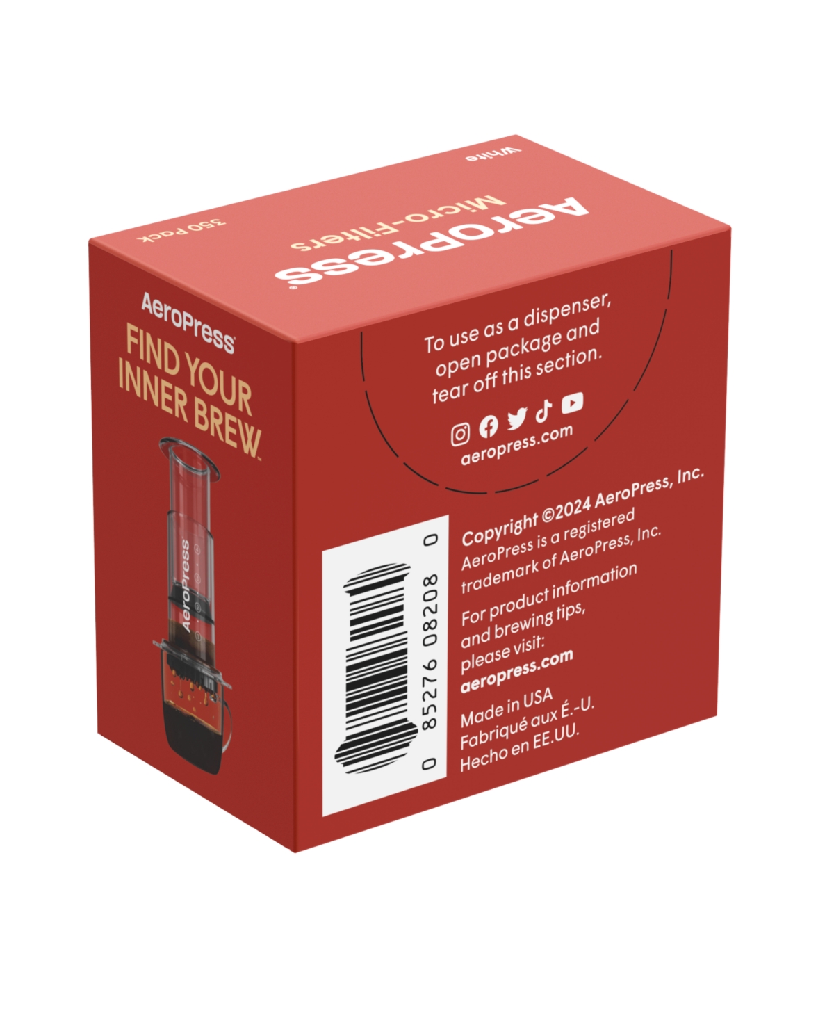 Aeropress Paper Filters For Single-cup Coffee Maker In White