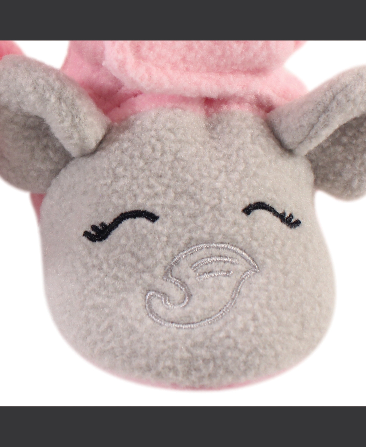 Hudson Baby Baby Girls Cozy Fleece Booties,- Pink gray elephant