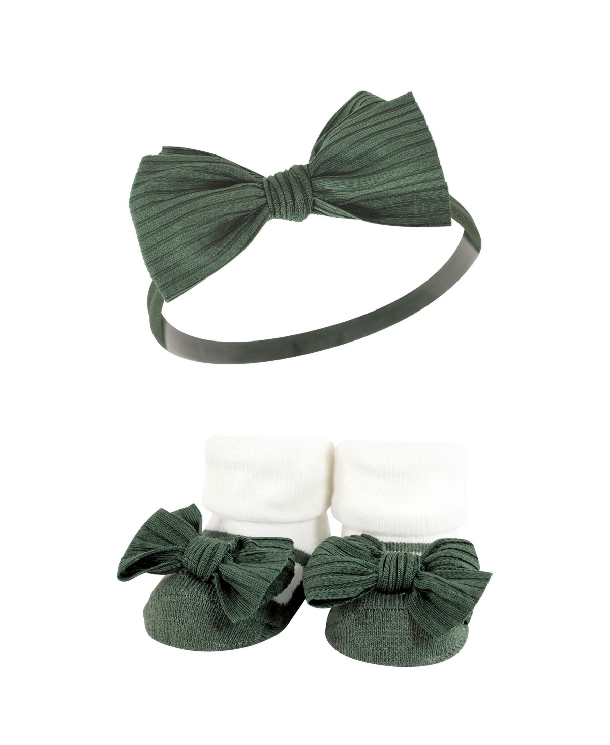 Hudson Baby Baby Girls Headband and Socks Giftset, One - Fall botanical