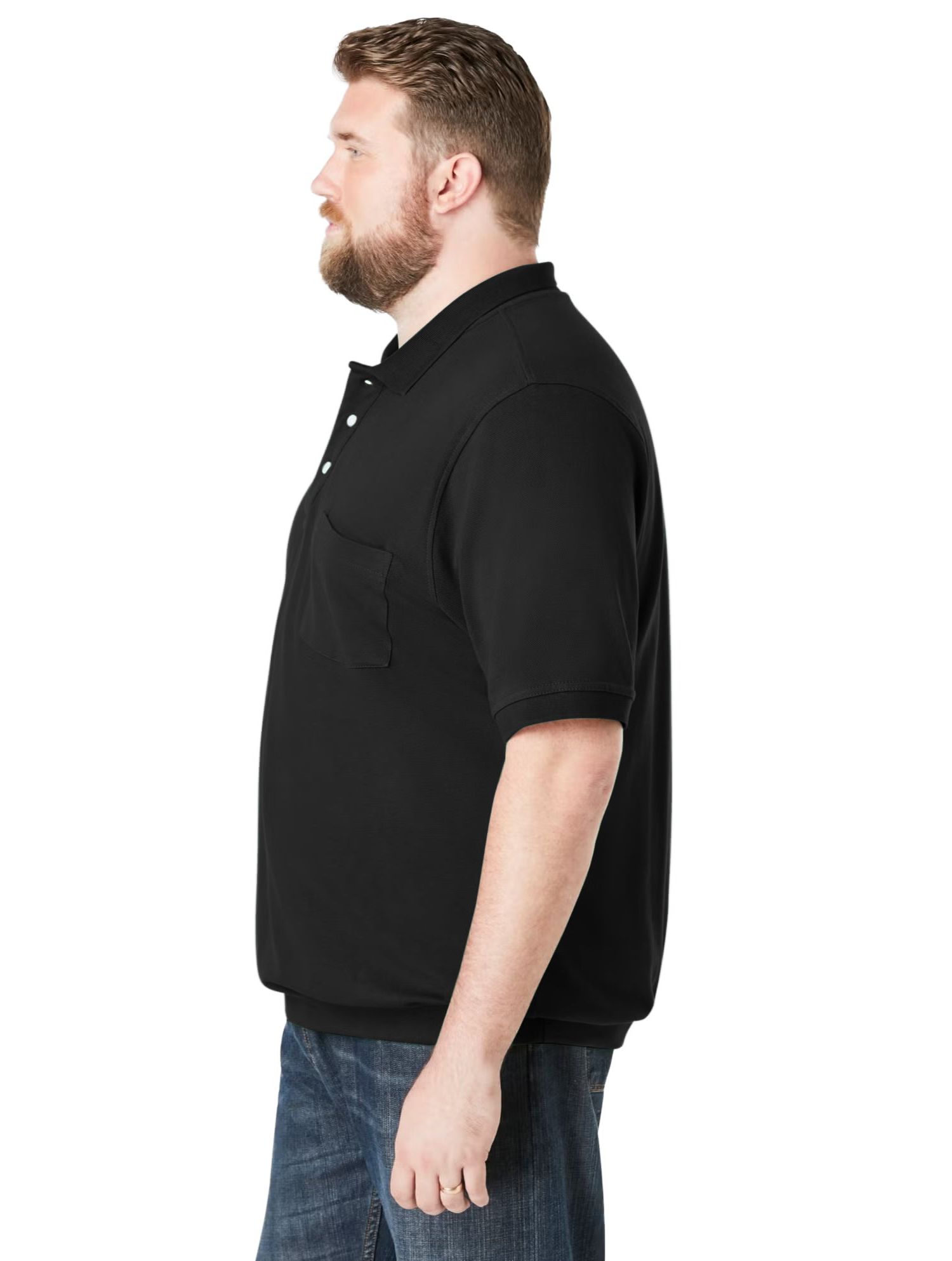 Men's No Tuck Pocket Shrink-Less Cotton Polo Shirt