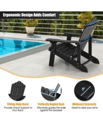 Weather Resistant HIPS Outdoor Adirondack Chair with Cup Holder