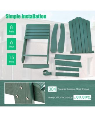 Weather Resistant HIPS Outdoor Adirondack Chair with Cup Holder