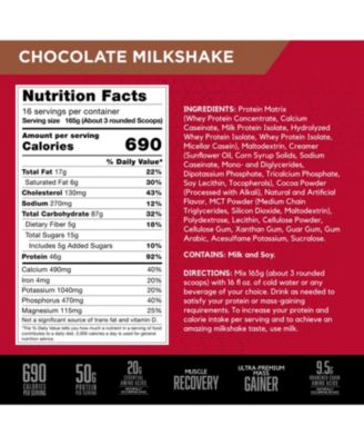 BSN, True-Mass Ultra Premium Protein & Carb Matrix, 46 g Protein Powder, Chocolate Milkshake, 5.82 lb, 16 Servings