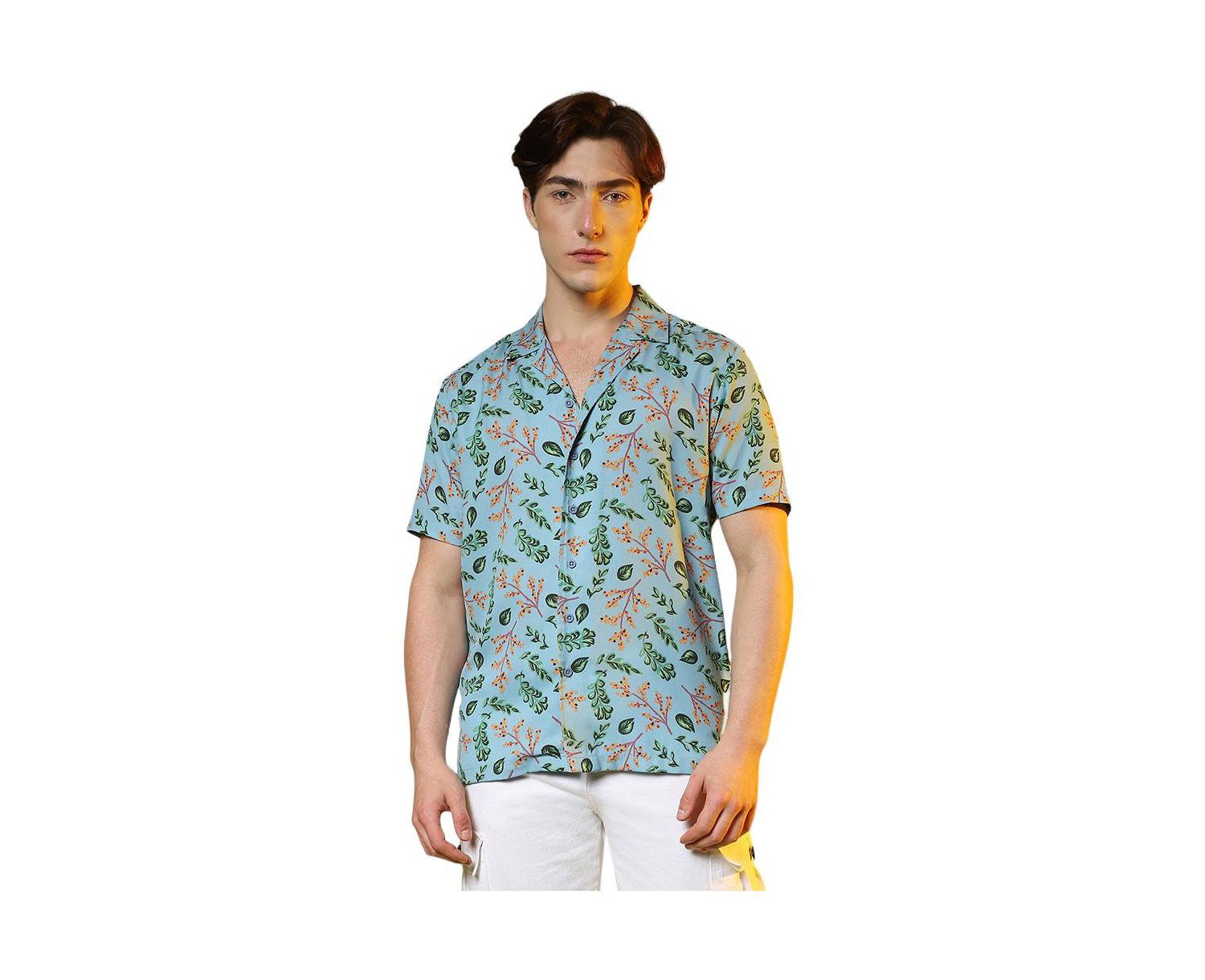 Men's Sky Blue Foliage Shirt