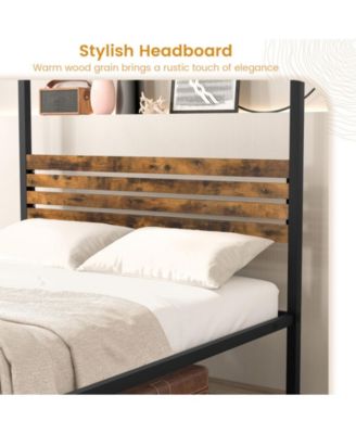 Twin Canopy Bed Frame with Under Bed Storage