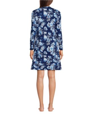 Women's Cotton Interlock Long Sleeve Above the Knee Nightgown