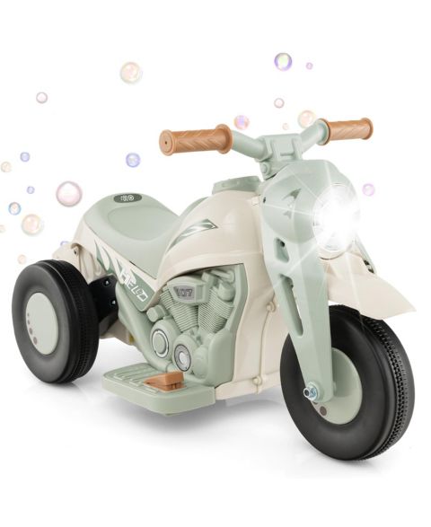 Детская игрушка VEBREDA 6V Kids Electric Motorcycle with Bubble Maker and LED Headlights Ride-On, Ages 3+, цвет: Бежевый