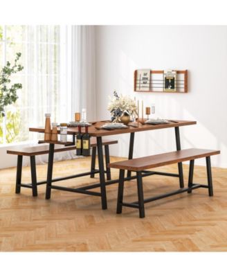 Dining Table Set for 5-7 with 2-Bottle Wine Rack and Condiment Holder
