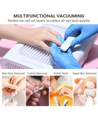 24W Nail Dust Collector Vacuum Cleaner Nail Vacuum Fan Nail Suction Dust Extractor with Reusable Filter for Nail Salon, Nail Artists, Nail Art Enthusiasts