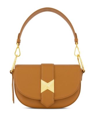 Gold Plated Hardware Grain Leather Saddle Bag
