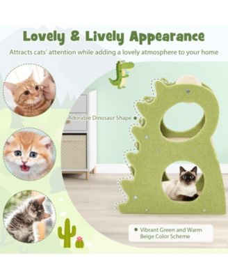 2-Tier Modern Cat Tree for Indoor Cats with Rotatable Sisal Scratching Ball