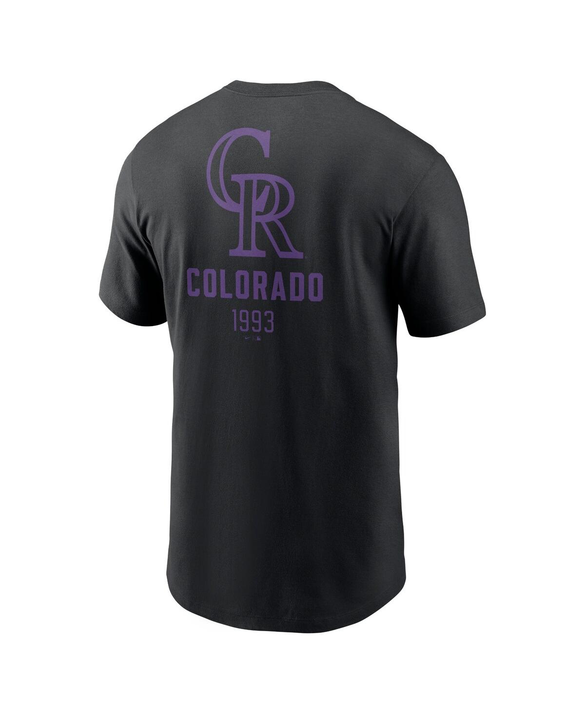 Nike Men's Black Colorado Rockies Large Logo Back Stack T-shirt In Black